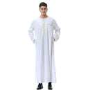 Mens Classic Gold Embroidered Emirati Thobe Jubbah