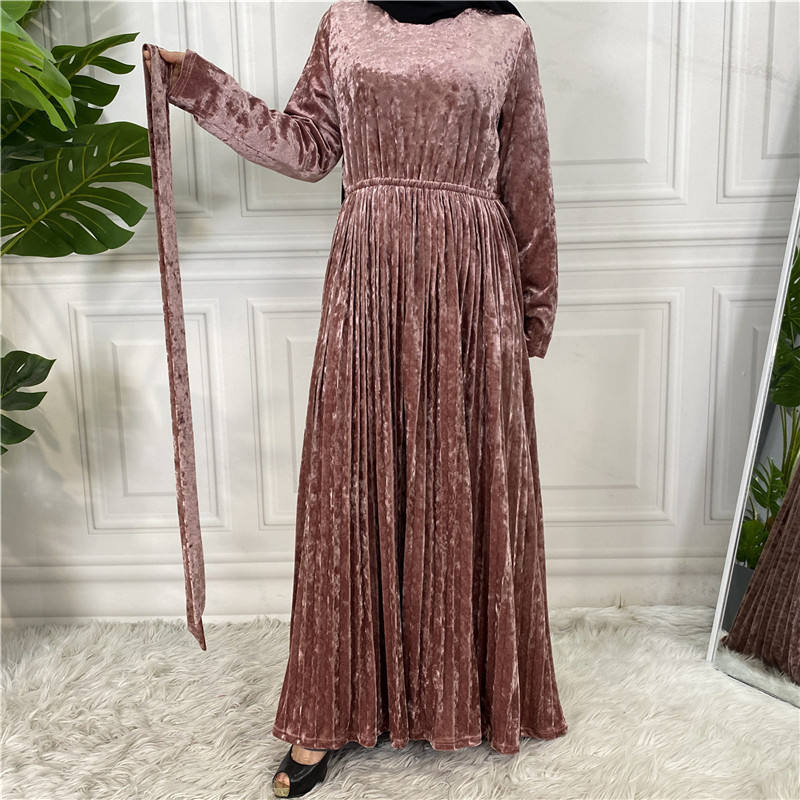 velvet pleated maxi dress Alshita Pleated Velvet Dress