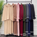 Ruffle Cuff Dress and Khimar Set (2-piece)