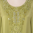 Sahra Satin Floral Bead and Pearl Dress