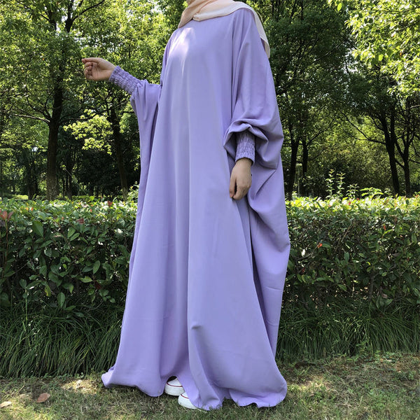 purple abaya dress Rona Sleeves Patterned Abaya - Lilac