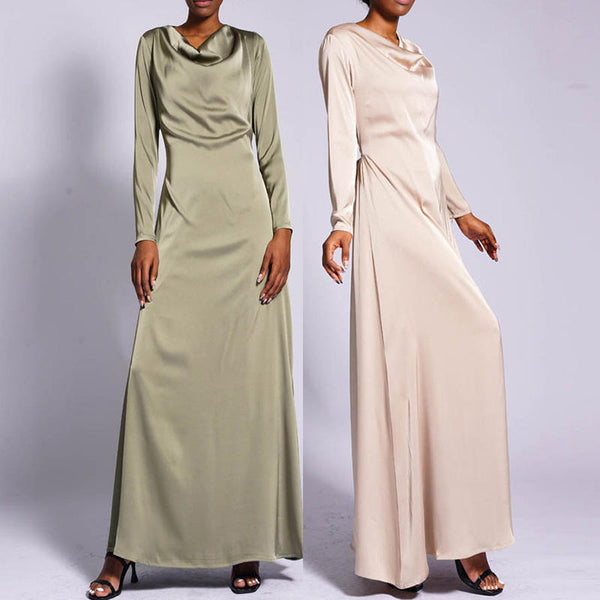 Off White Nida Inner Slip Dress - Abaya – AWRAH CLOTHING
