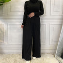 Wide-Legged Pleated Trousers