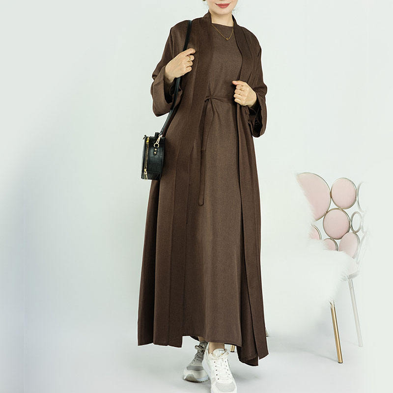Linen Open Abaya Cardigan