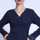 Leena Waist Cross Wrap Chiffon Maxi Dress