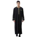 Mens Classic Gold Embroidered Emirati Thobe Jubbah