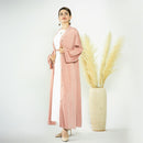Satin Clasp Front Open Abaya with Side Pockets