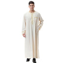 Mens Classic Gold Embroidered Emirati Thobe Jubbah