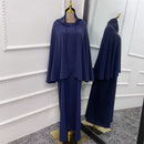 Ruffle Cuff Dress and Khimar Set (2-piece)