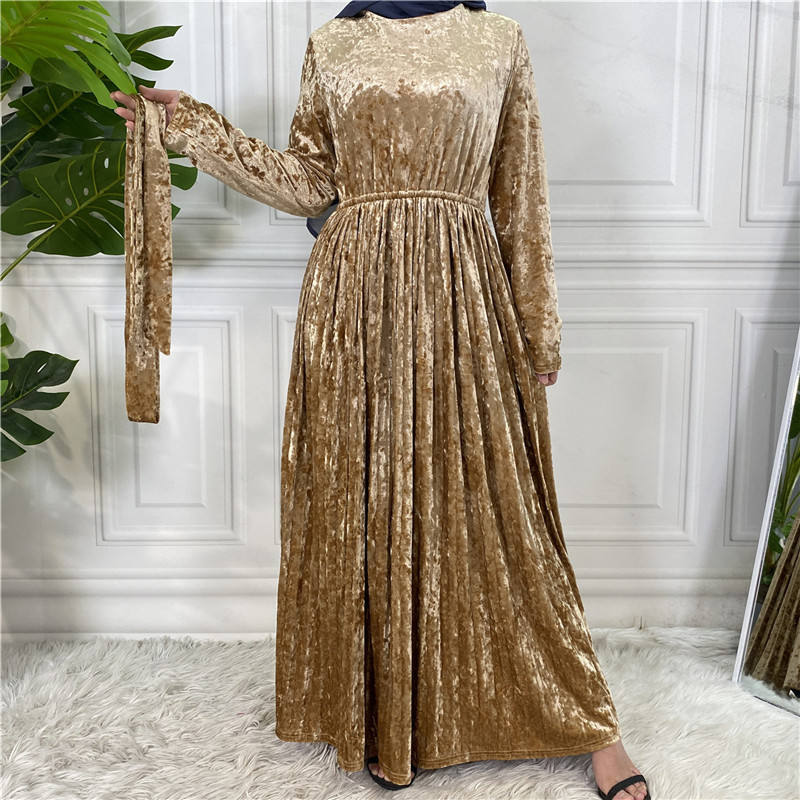Alshita Pleated Velvet Dress Alshita Pleated Velvet Dress