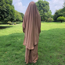 Simple Cuff Jilbab Skirt Set (2-Piece Set)