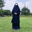 Simple Cuff Jilbab Skirt Set (2-Piece Set)