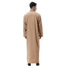 Mens Classic Black Embroidered Emirati Thobe Jubbah
