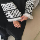 Palestinian Keffiyah Embroidered Open Abaya Cardigan