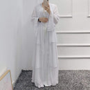 Ajman 3 Layers Chiffon Solid Open Abaya