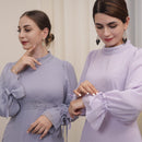 Lila Prairie Chiffon Maxi Dress