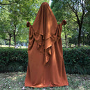 Butterfly Ruffle Crepe Abaya and Khimar Set (2-Piece Set)