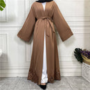 Lace Bottom Open Abaya