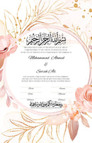 The Floral Wreath Contract is a custom bespoke nikkah or anniversary contract