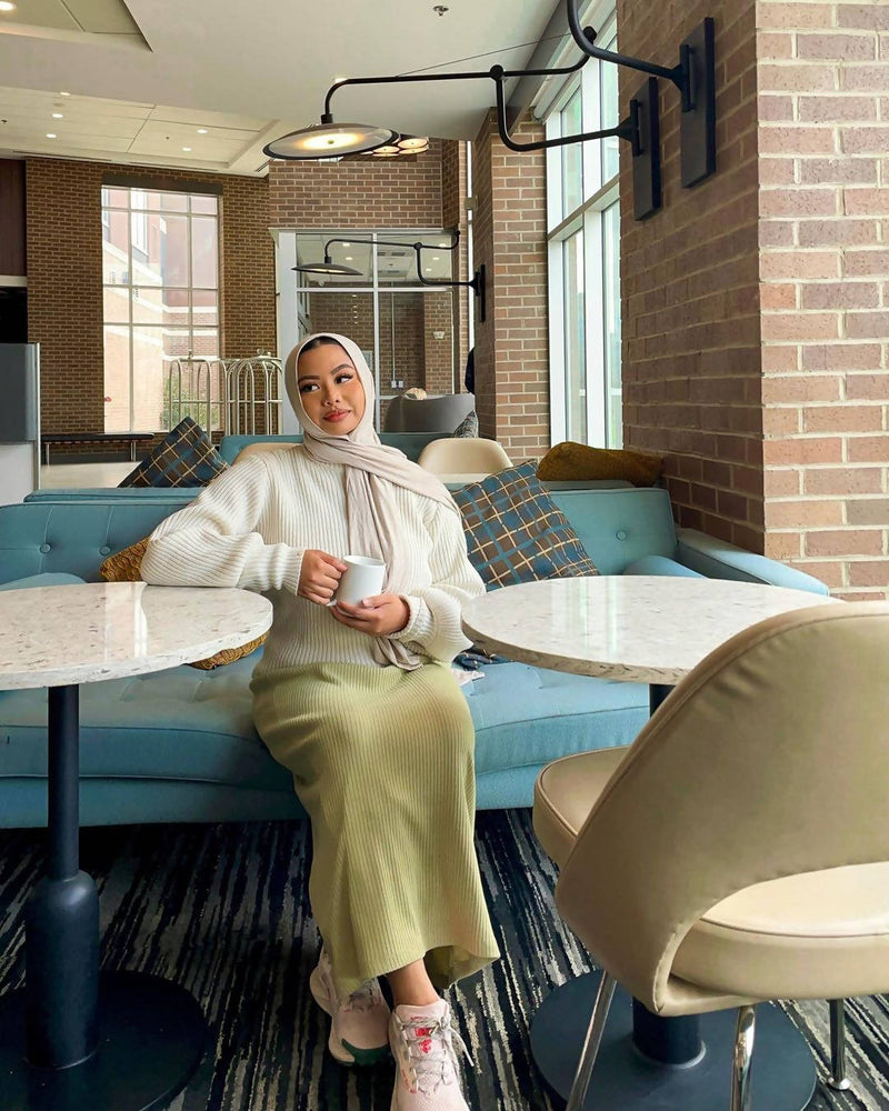 Premium Jersey Hijab University Beige neutral top