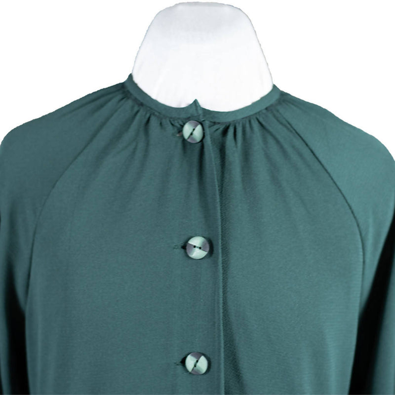 Green Nerine Abaya collar buttoned top