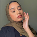 Premium Medina Silk Hijab Yonge Olive Green crease-free