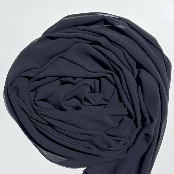 Elegant Chiffon Hijab-Black