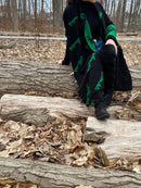 Maskan Green and Black Long Double Sided Scarf