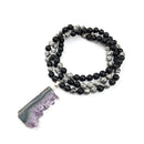 Amethyst & Lava Tasbih | Women's Islamic Prayer Beads, 99 Beads