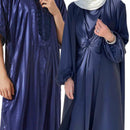 Couple Matching Outfit - Navy Blue Satin