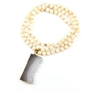 Agate & Milky Quartz Tasbih | Women's Islamic Prayer Beads, 99 Beads