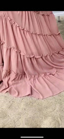 Grab this two piece ruffled abaya set available in all sizes!