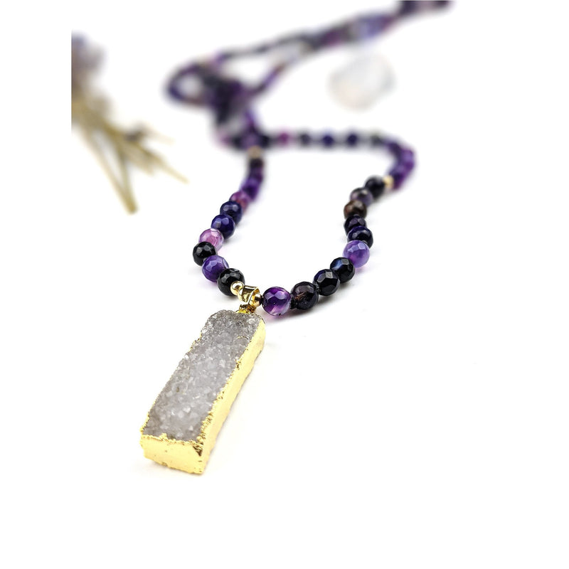 Purple Agate Tasbih | Women's Islamic Prayer Beads, 99 Beads