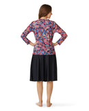 Coral zip 3/4 top SPF50+