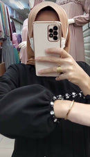 Amna Pleated Diamond Work Abaya 6+ Colors