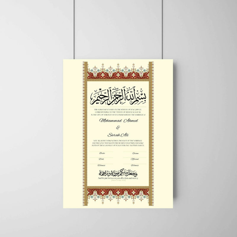 Red Regal Anniversary Wedding Contract