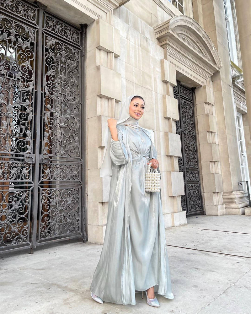 Jade Green Luxury Abaya set matching hijab