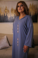 Woman Grey Jalabiya preciosa genuine stones handmade