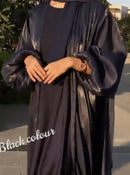 Abaya noire scintillante à manches ballon