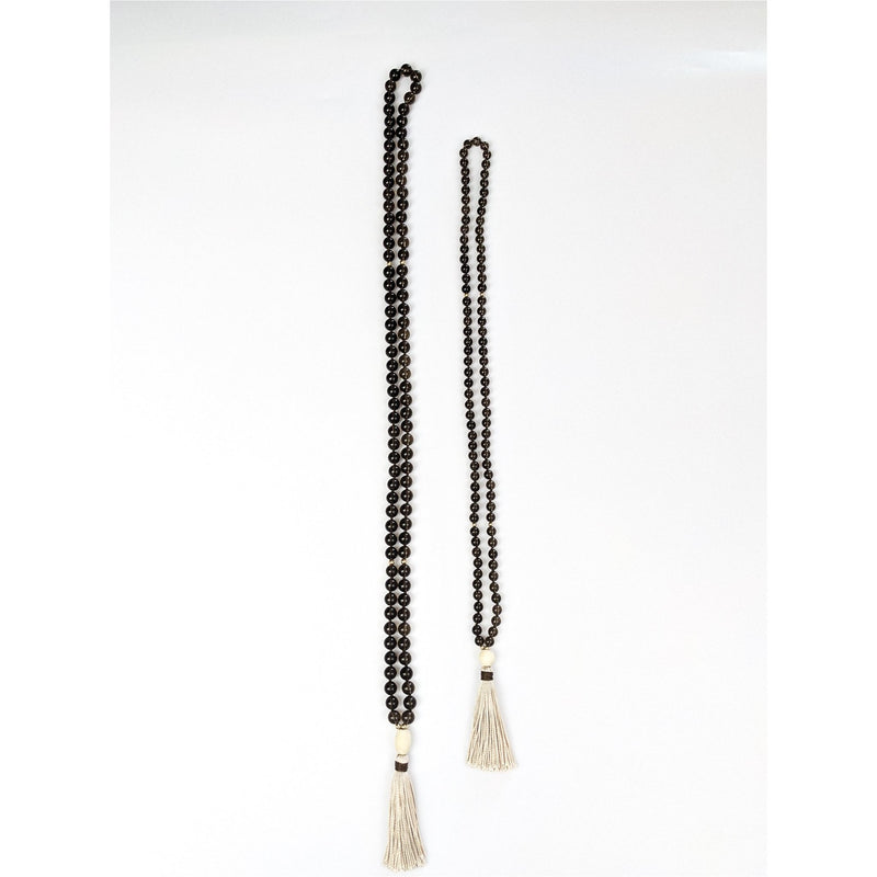 Release Tassel Tasbih |Necklace with Smoky Quartz Gemstone Beads and Handmade Silk Tassel