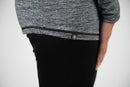 Women's Amara Turtleneck grey workout wear hem
