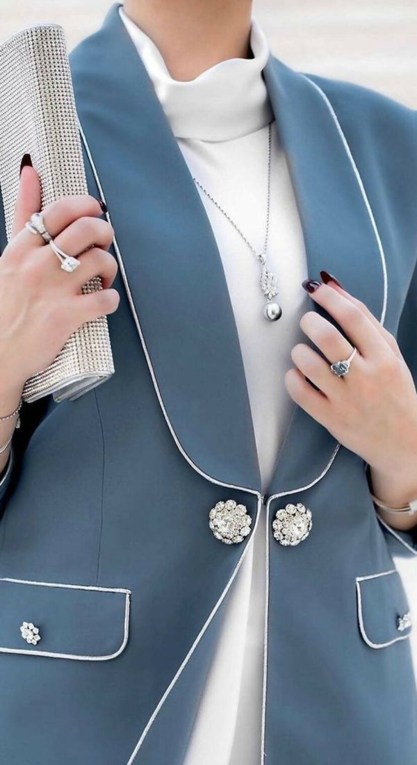 Maysoon Bluebell Luxurious Abaya Coat Set
