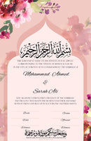 The Floral Dome Contract is a custom bespoke nikkah or anniversary contract.