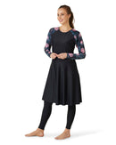 Leaf swim dress SPF50+