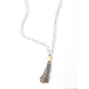 White Jade Tassel Tasbih | Women's Islamic Prayer Beads, 99 Beads