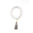 White Jade Tassel Tasbih | Women's Islamic Prayer Beads, 99 Beads