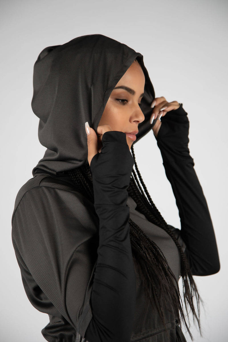 Women's Yana Hoodie black exercise modest wear
