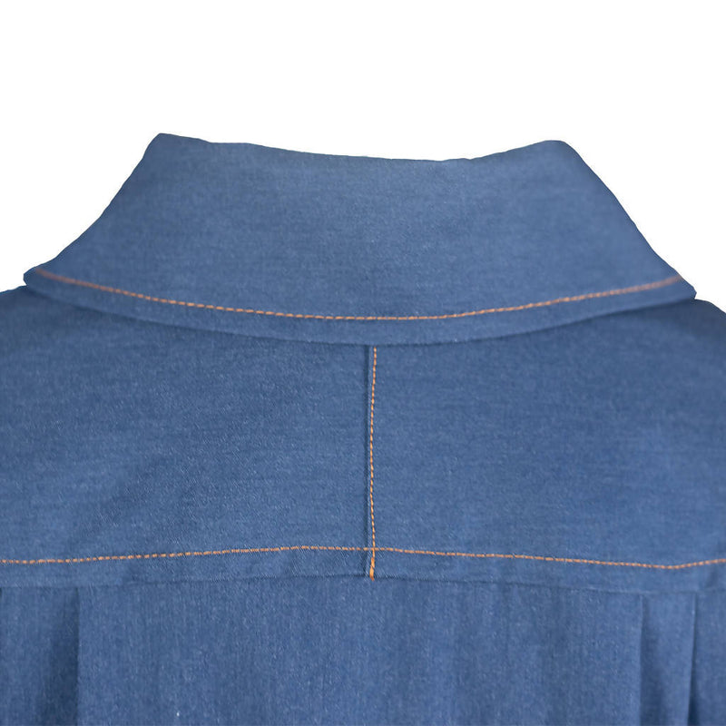 Casual Tunic collar women's blue denim
