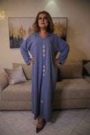 Woman Grey Jalabiya preciosa stones