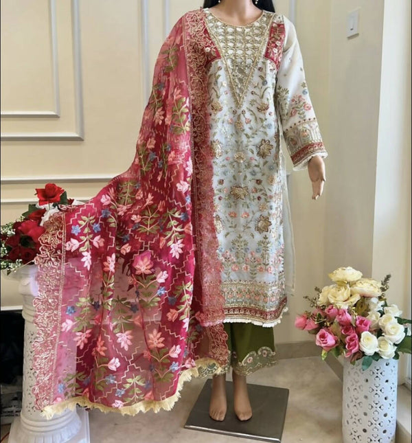 Noor embellished pakistani dress 3 pc set